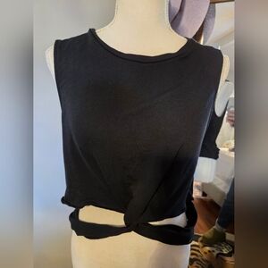 Mossimo Supply Co. Black Knot-Front Tank Top